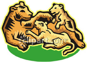300x215 Lioness And Her Cubs