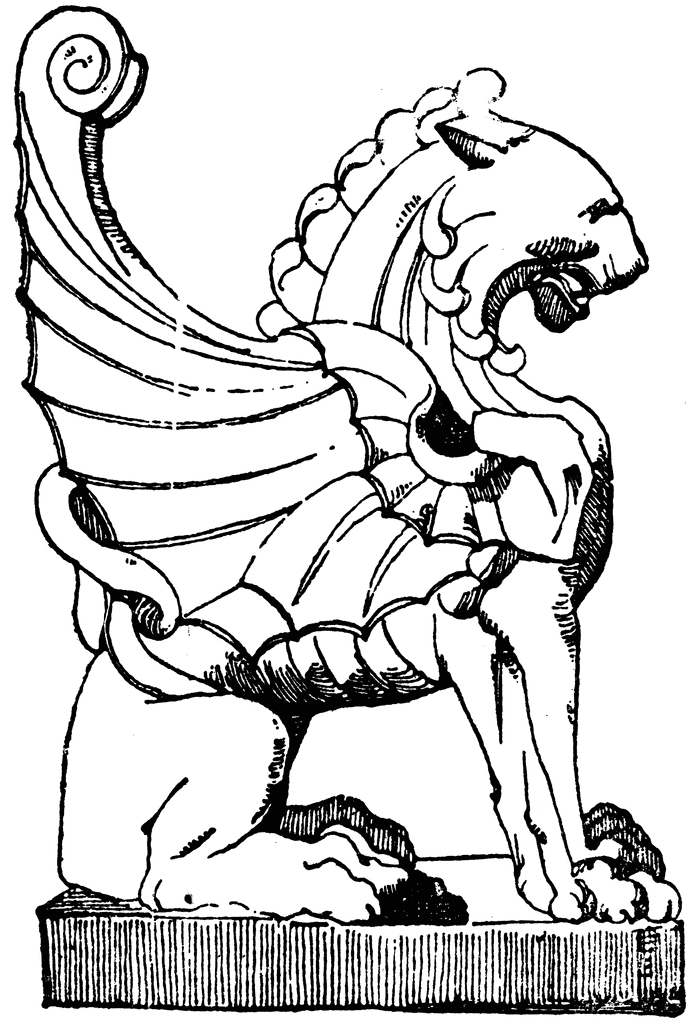 694x1024 Sitting Winged Lioness Clipart Etc