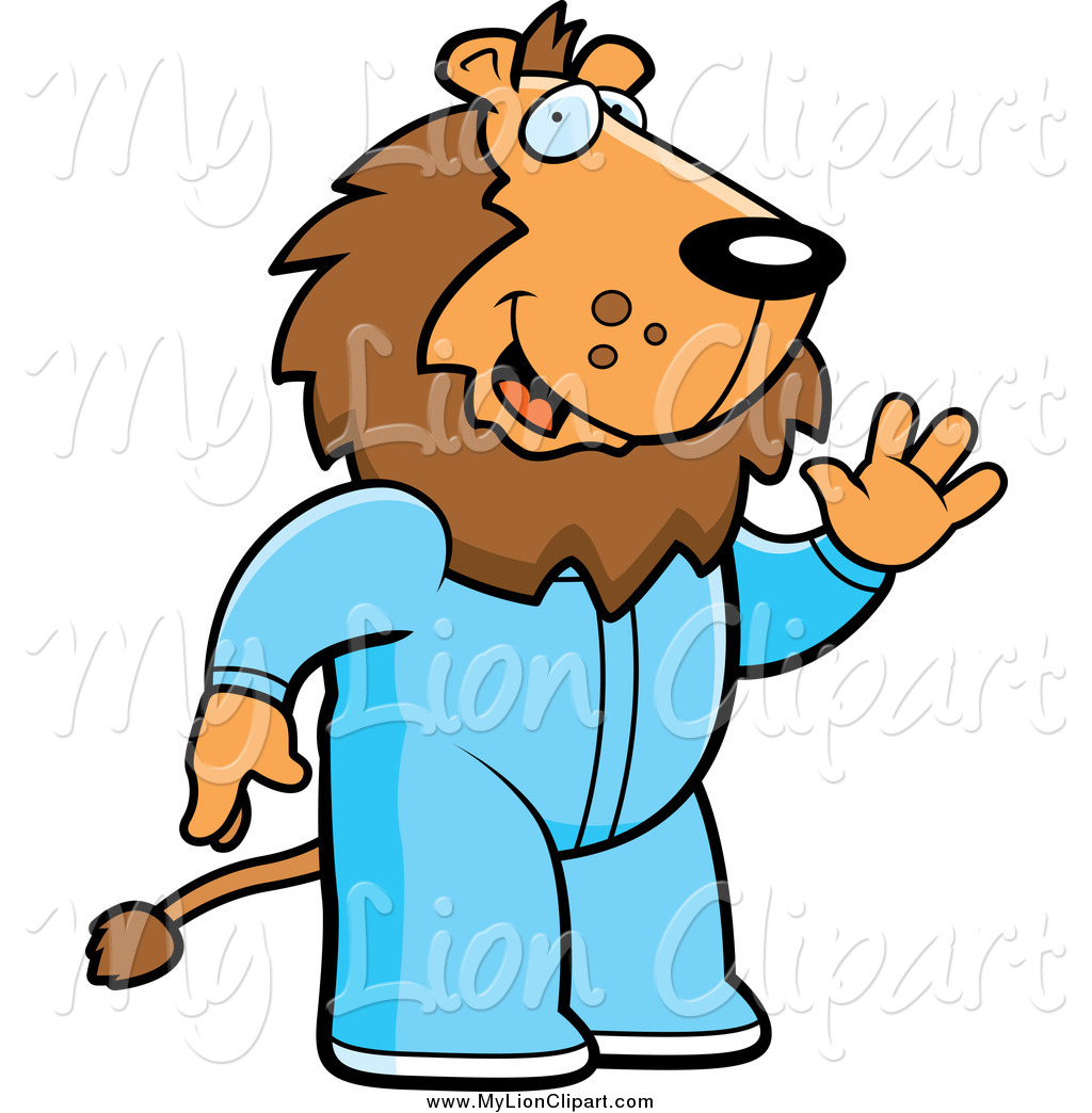 1024x1044 Clipart Of A Waving Lion In Pajamas By Cory Thoman