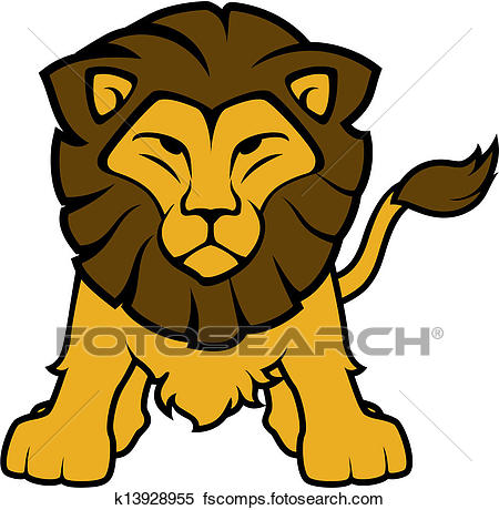 450x460 Clipart Of Lion Front View Vector K13928955
