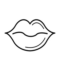 200x200 Lips Outline Clipart