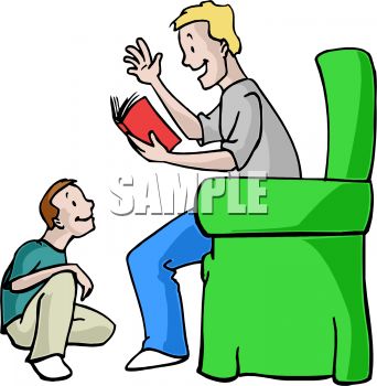 342x350 Children Listening Clipart