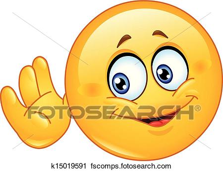 450x345 Clipart Of Listening Emoticon K15019591