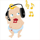 170x170 Clip Art Of Toddler Boy With Headphones On Listening To Music