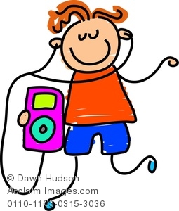 255x300 Children Listening To Music Clip Art
