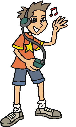 303x506 Person Listening To Music Clipart