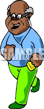 143x350 Old Black Man Running While Listening To Music