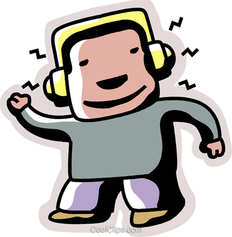 471x480 Boy Listening To Music Royalty Free Vector Clip Art Illustration