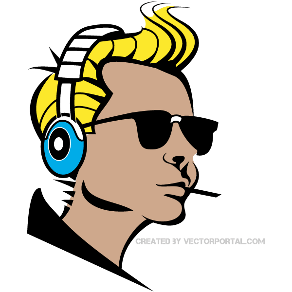 600x600 Boy Listening Music Clip Art Vector 123freevectors
