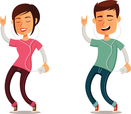 447x387 Listening To Music Clipart