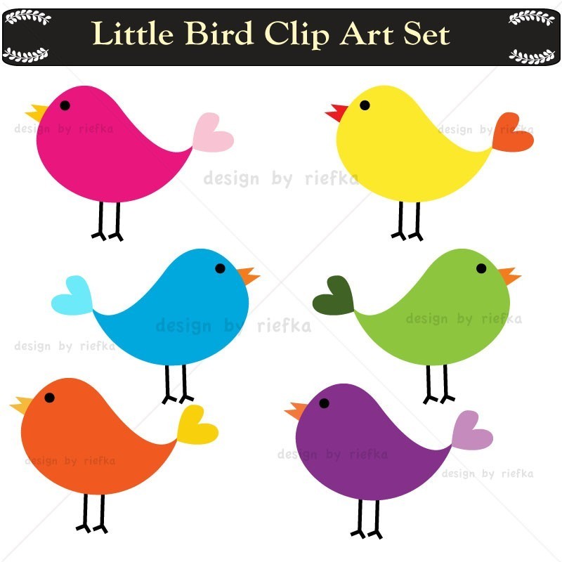 800x800 Little Bird Digital Clip Art Elements Craft Projects