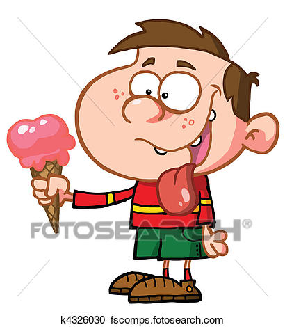 410x470 Clipart Of Little Boy Eating An Ice Cream K4326030
