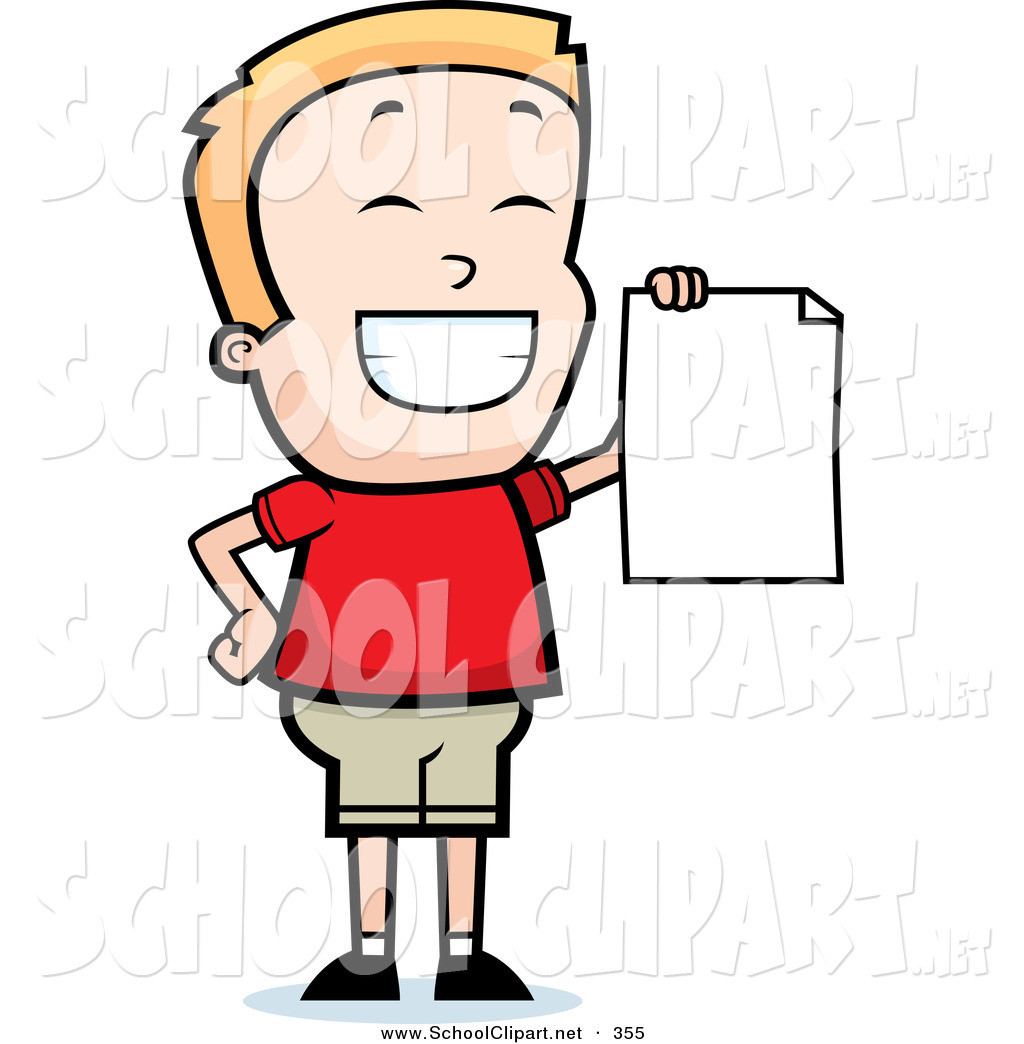 1024x1044 Clip Art Of A Cheerful And Grinning Little Boy Holding Up A Blank