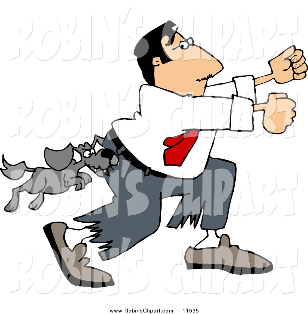 1024x1044 Clip Art Of A Vicious Little Dog Attacking A Man Running Away By
