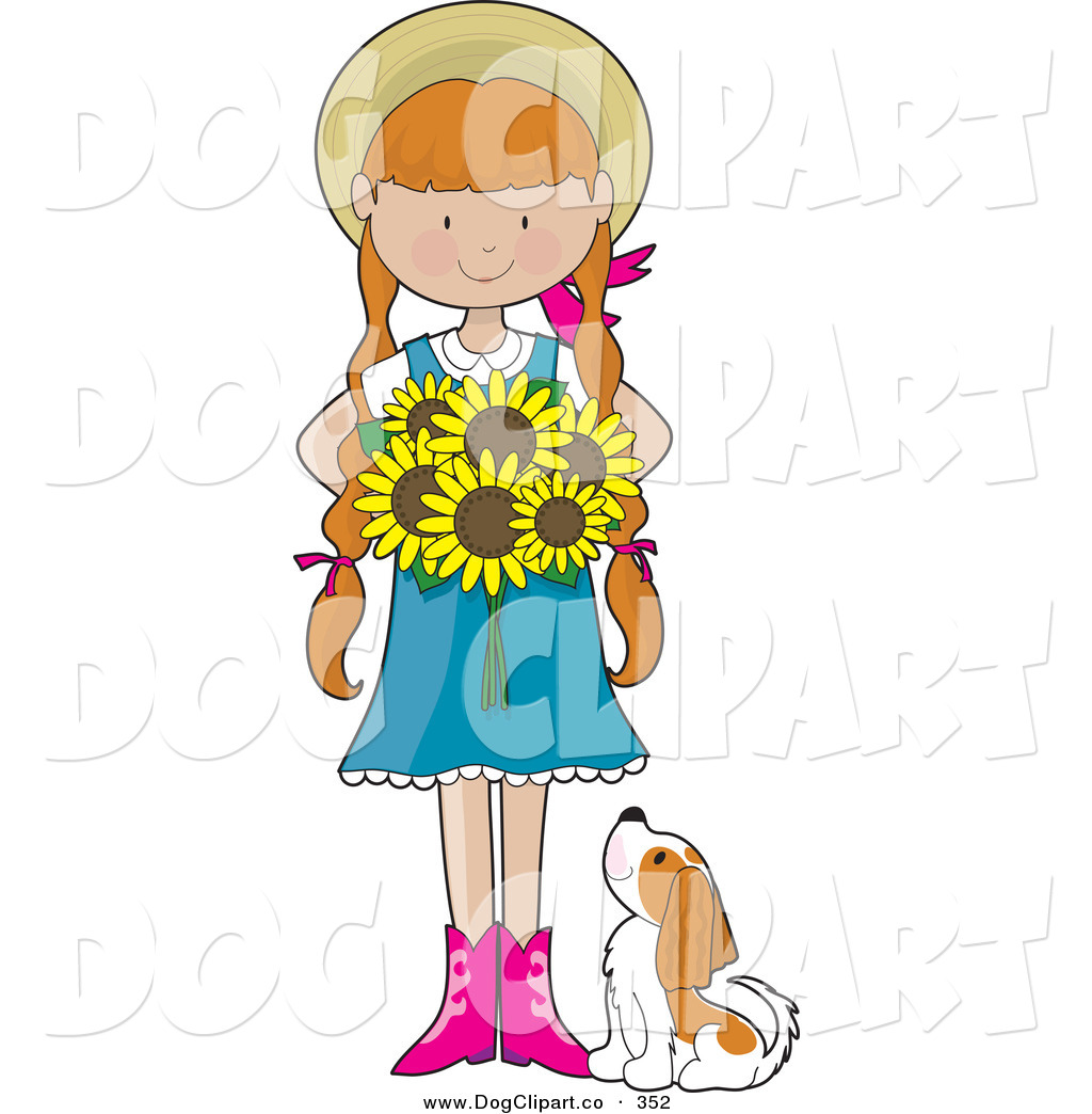1024x1044 Vector Cartoon Clip Art Of A Cute Sunflower Girl And Her Little