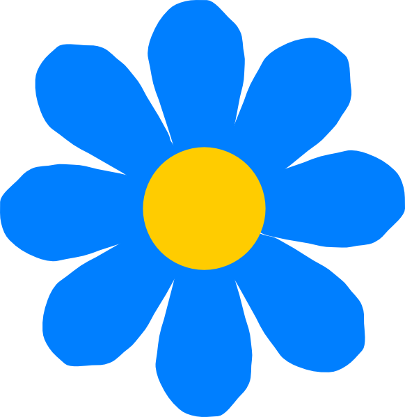 582x599 Blue Flower Clipart
