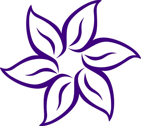 600x536 Purple Flower Clipart Little Flower