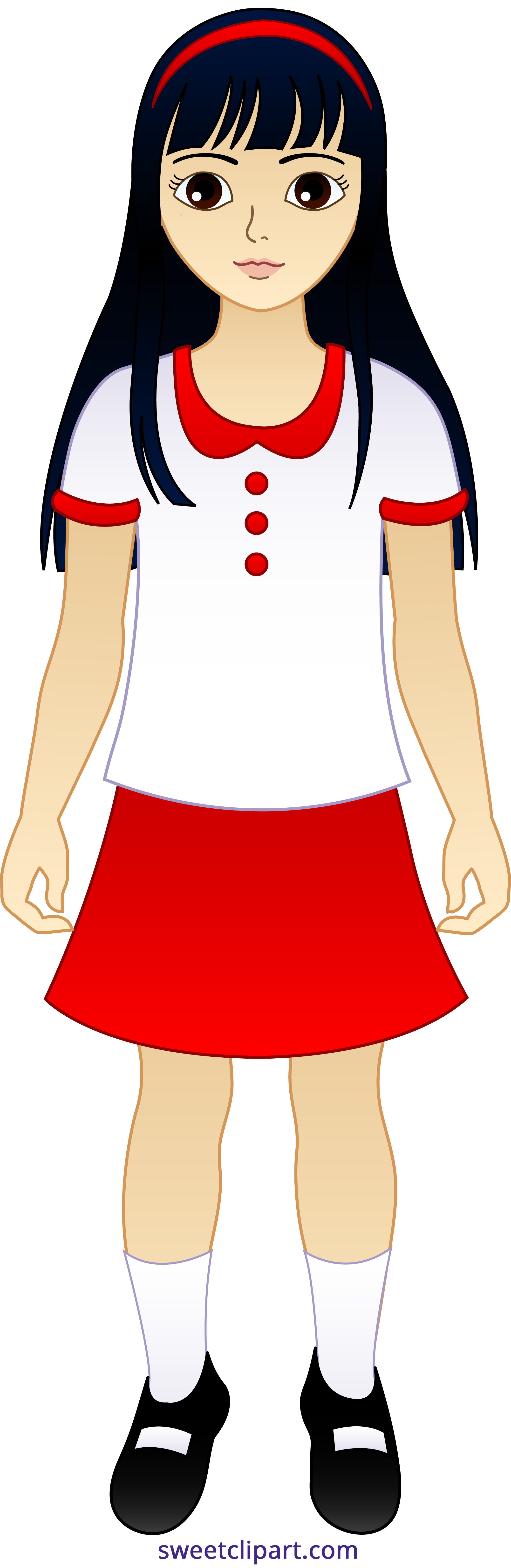 2119x6498 Little Asian Girl Clipart