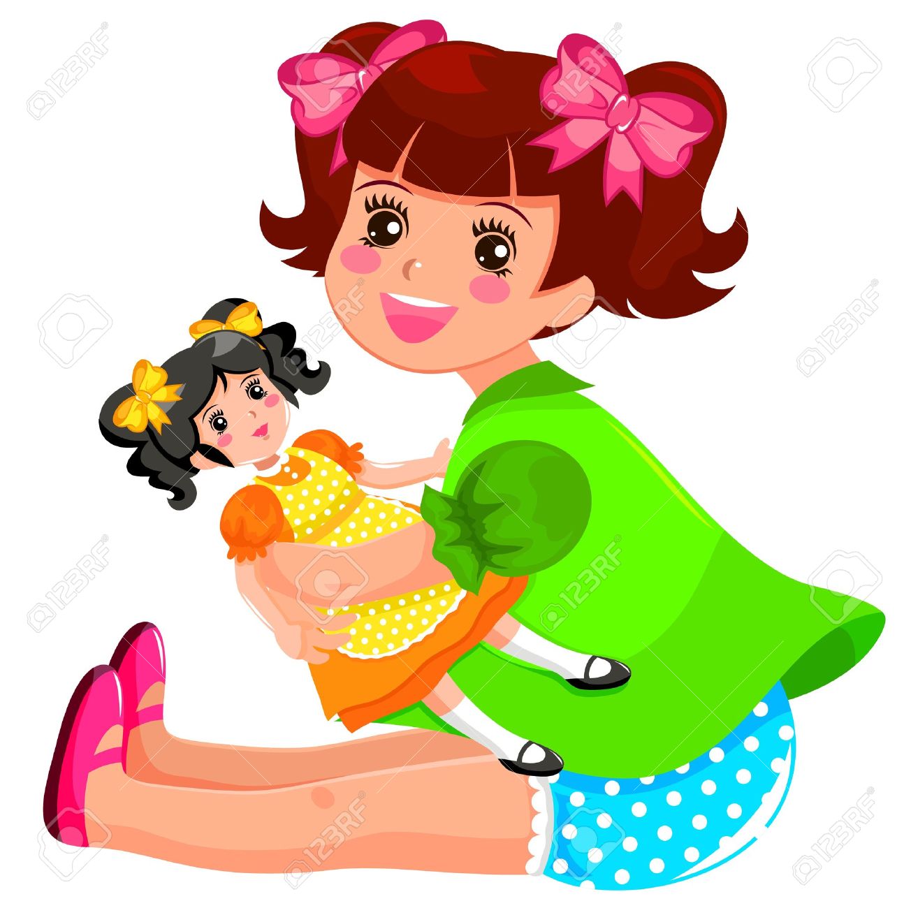 1294x1300 Little Girl Clipart Doll