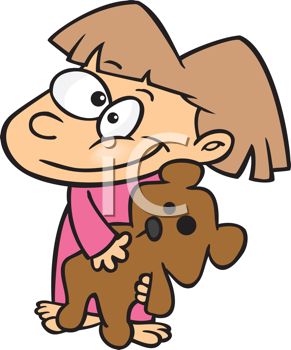 291x350 Adorable Little Girl Wearing Pj's Holding Her Teddy Bear