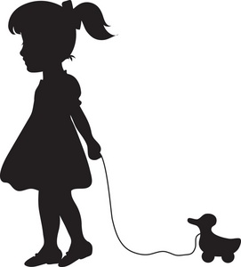 271x300 Little Girl Silhouette Clipart