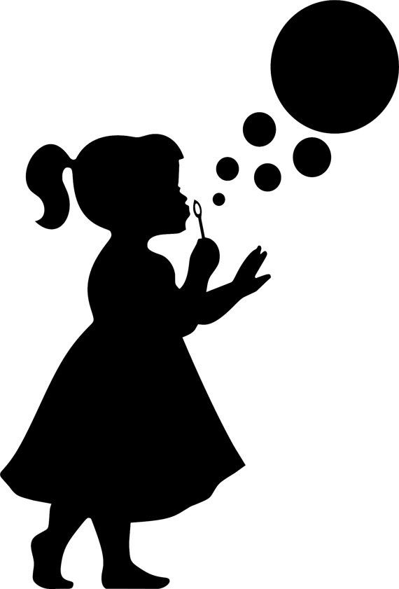 570x841 Little Girl Silhouette Head Clipart