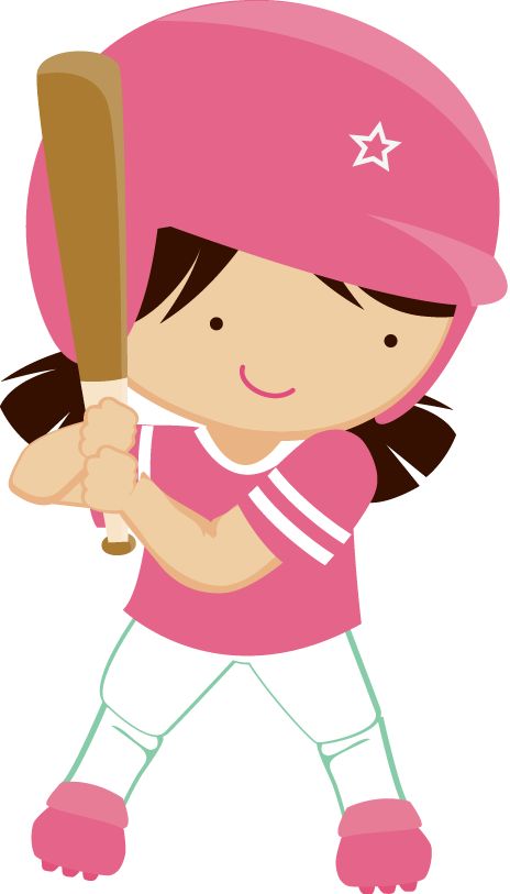 464x813 Little Girl Clipart Softball