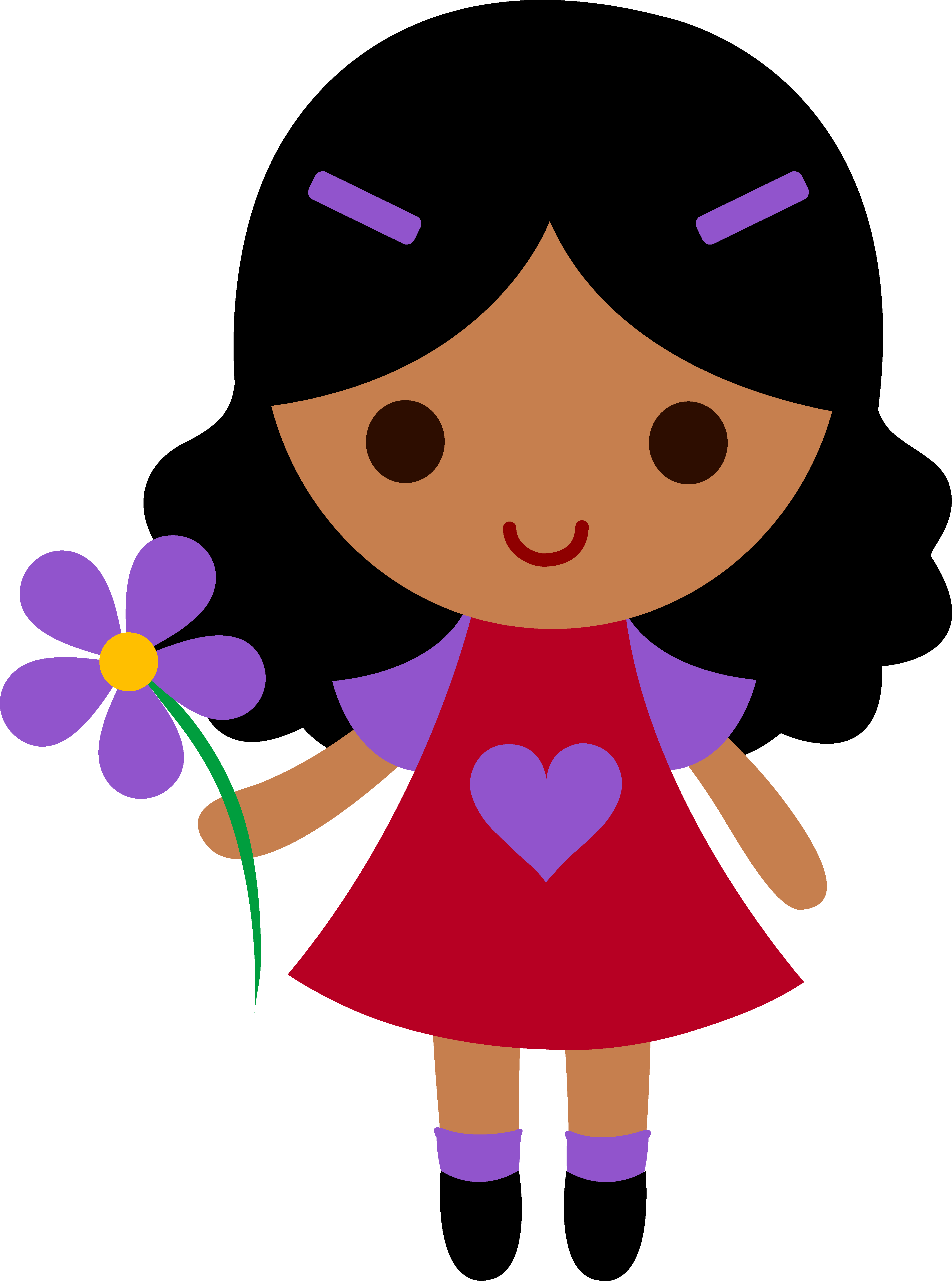 4451x5988 Little Girl Clipart
