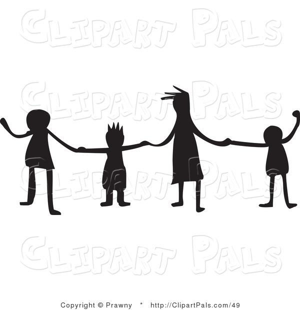 600x620 Pal Clipart Of A Group Of Silhouetted Kids Holding Hands In A Line