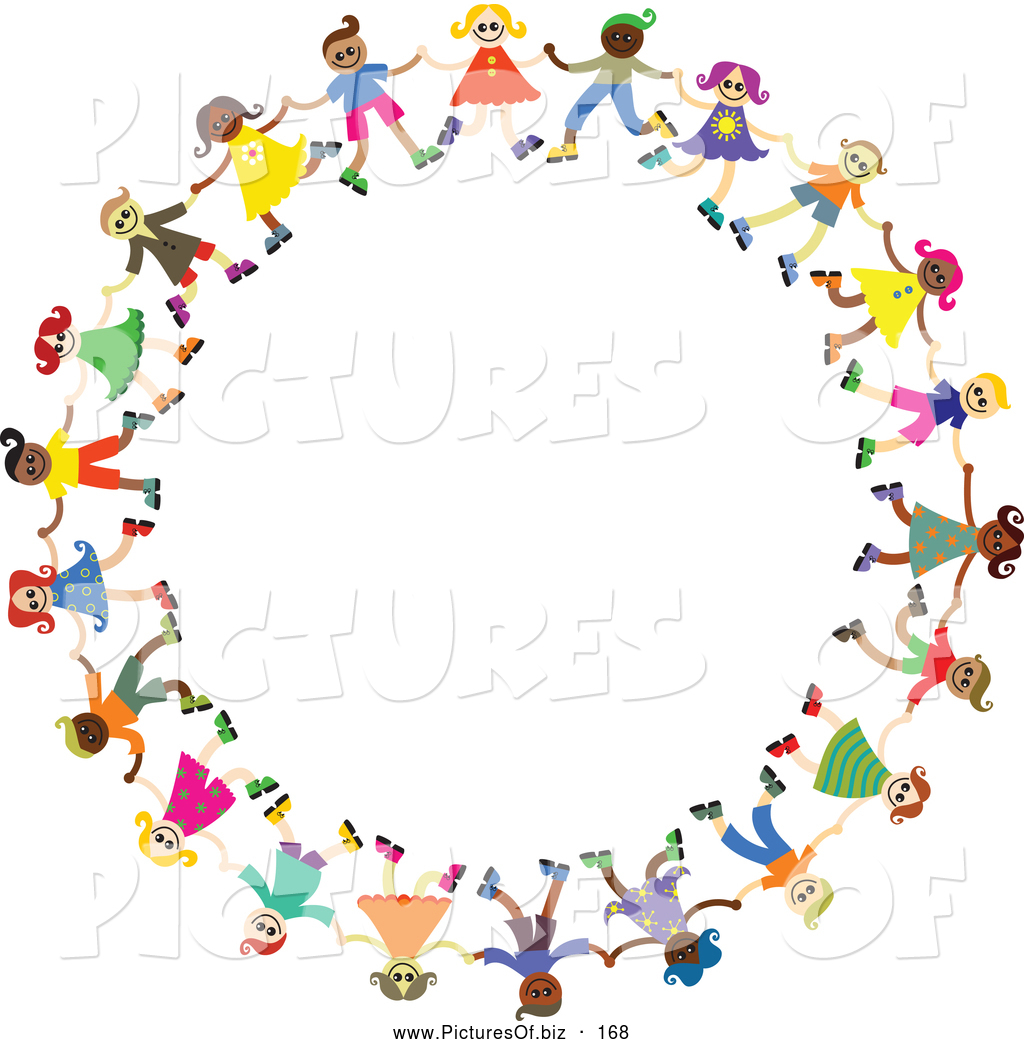 1024x1044 Vector Clipart Of A Diverse Colorful Circle Of Happy Children