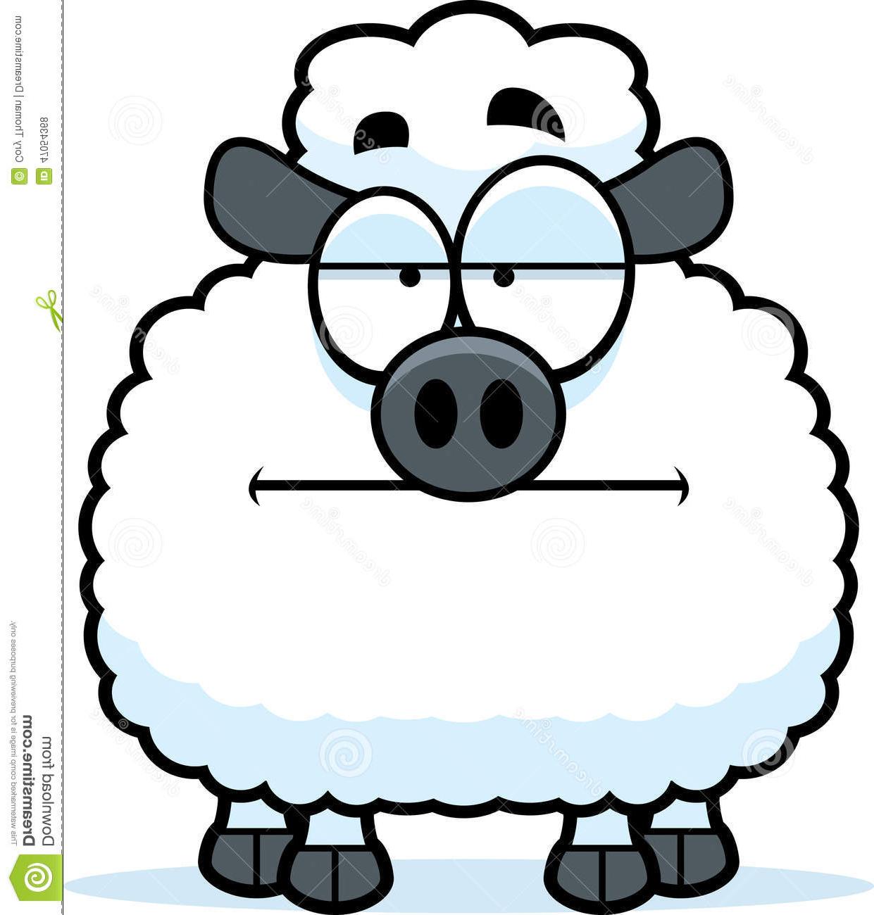 1241x1300 Best Free Bored Little Lamb Cartoon Illustration Looking Drawing