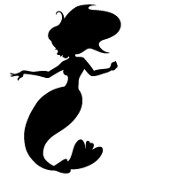 201x201 Mermaid Silhouette Clipart