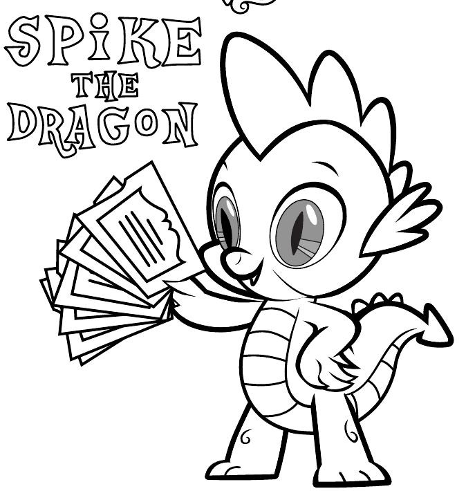 674x710 My Little Pony Spike Coloring Pages