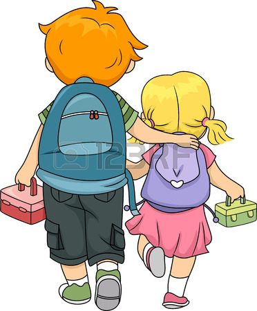 372x450 Illustration Of A Big Brother Walking Home With His Little Sister