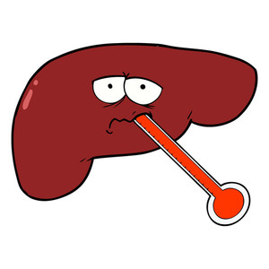300x300 Cartoon Unhealthy Liver Royalty Free Stock Image