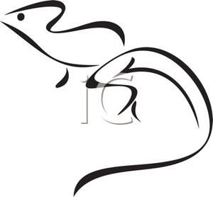 300x278 45 Best Cartoon Lizard Outline Tattoo Images