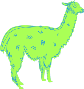 282x298 Llama Green Clip Art
