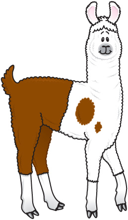 258x442 Cartoon Llama Clipart Image