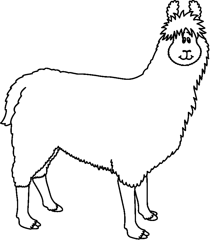 729x833 Llama Clipart Black And White