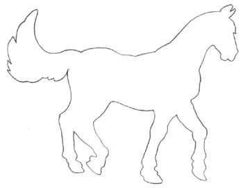 350x272 Drawn Horse Outline Drawing