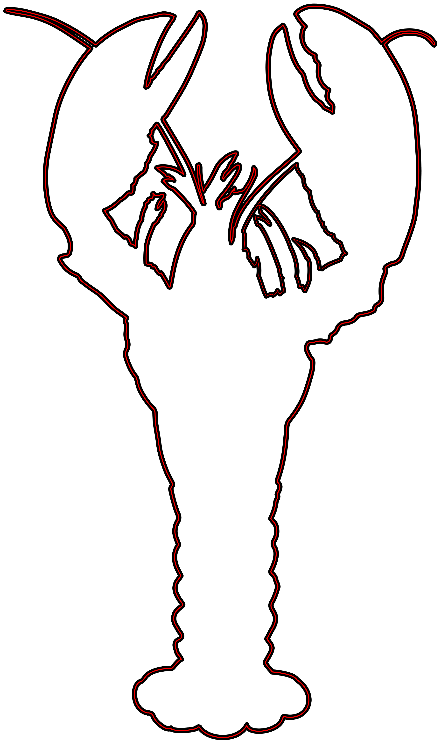 1827x3096 Lobster Outline Outline Of Lobster Clipart 2