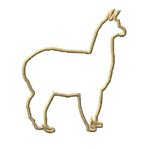 500x500 Alpaca Silhouette Outline Machine Embroidery By Embroiderydecor