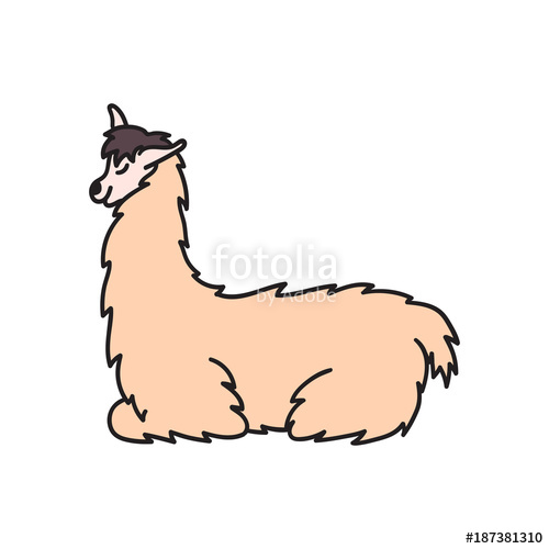 500x500 Vector Illustration Of Cute Character South America Lama