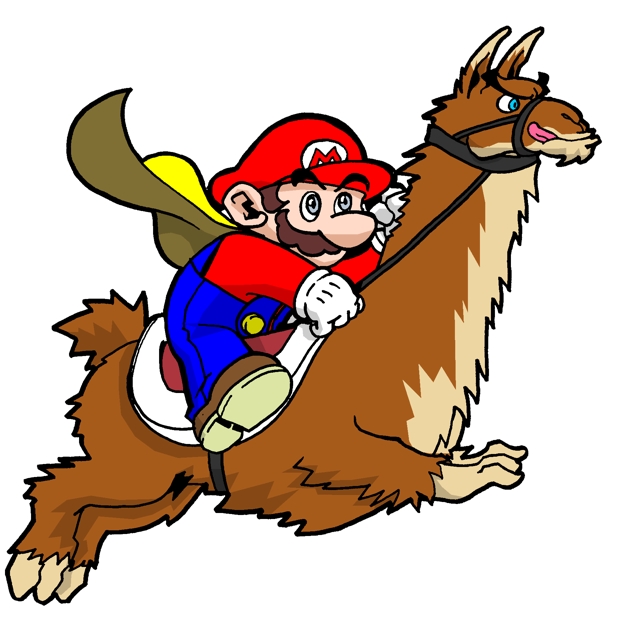 639x642 Mario Riding A Llama. By Matarael
