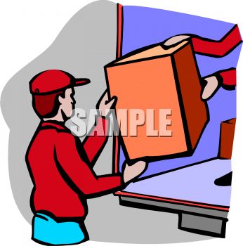 346x350 Royalty Free Clipart Image Men Loading A Truck