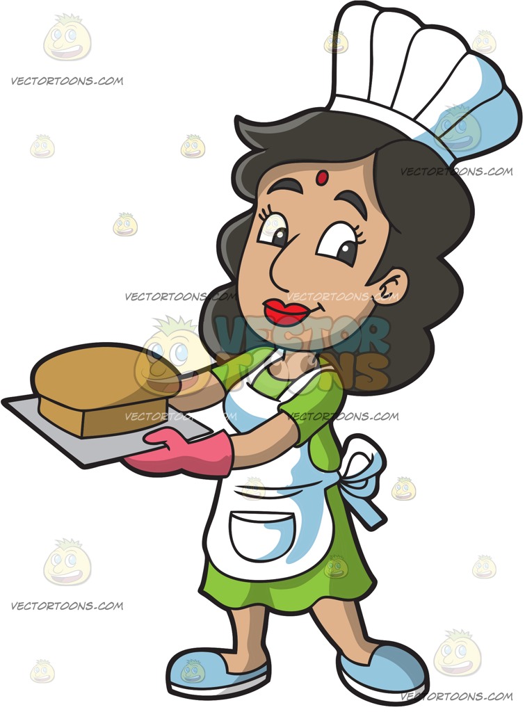 755x1024 An Indian Cook Holding A Tray With A Fresh Baked Loaf Of Bread