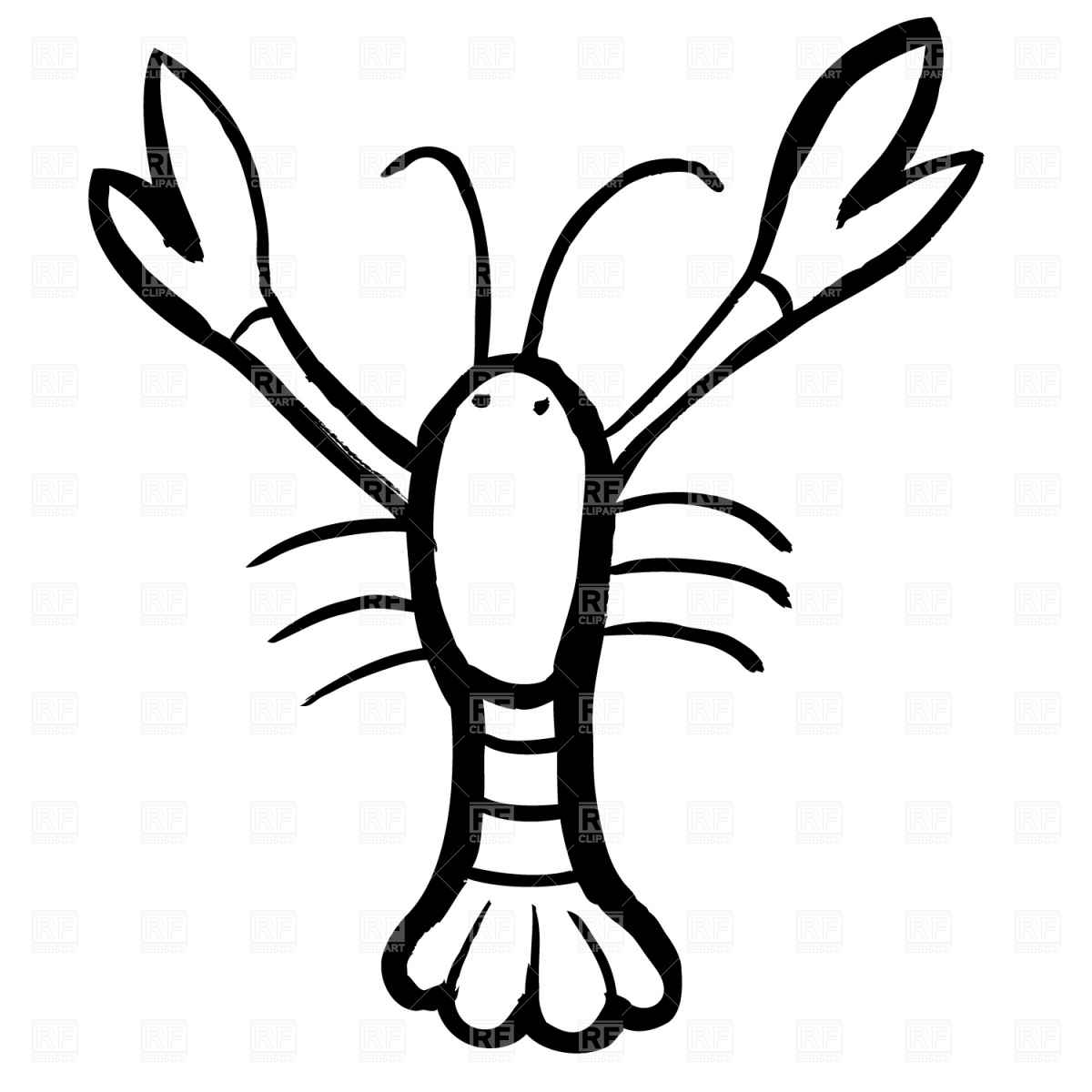 1200x1200 Lobster Outline Lobster Black And White Clipart 2