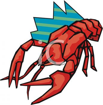 343x350 Picture Of A Cartoon Lobster In A Vector Clip Art Illustration