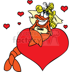 300x300 Royalty Free A Girl Lobster With Blond Hair In Love 377334 Vector