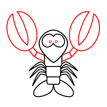 350x350 Lobster Outline Drawing A Cartoon Lobster 4